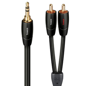 AudioQuest Tower 5m 3.5mm to 2x RCA cable front view enhances signal clarity