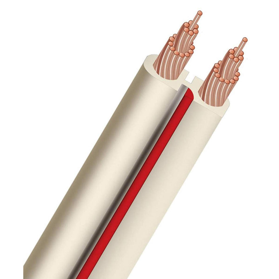 AudioQuest X2 unterminated speaker cable with white jacket for clean audio connections.