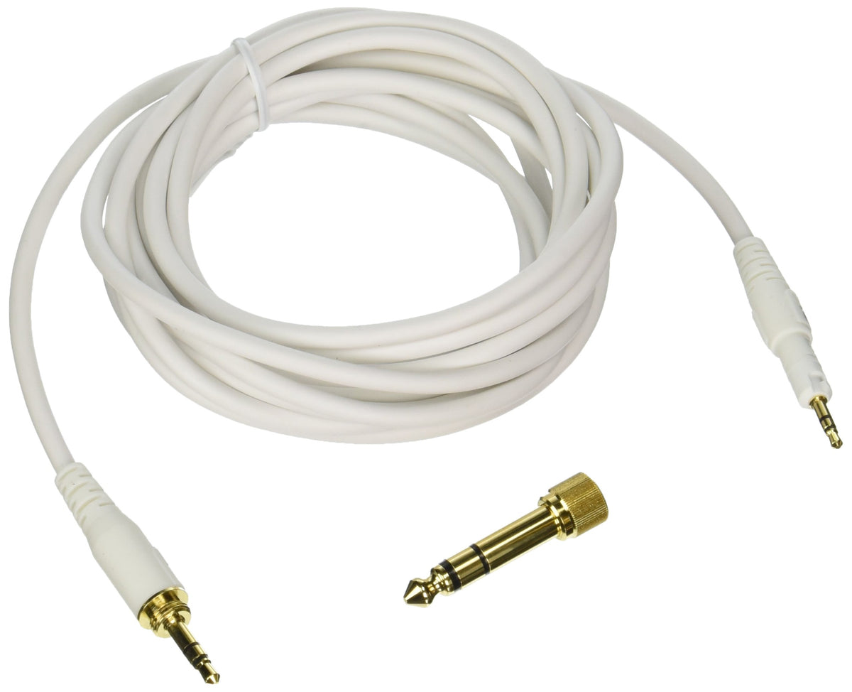 Audio-Technica HP-LC-WH replacement cable, 3m straight white, ideal for studio monitoring with ATH-M50xWH