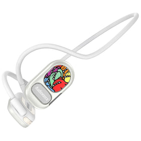 Audiovance OpenComfy CF201 front view shows slim open-ear design for comfortable workouts.