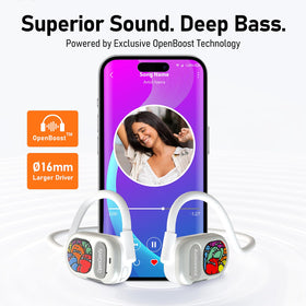 Audiovance OpenComfy CF201 open-ear design keeps ears free for awareness.