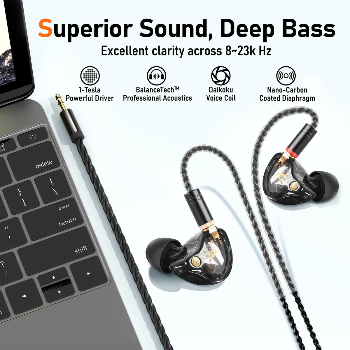 Audiovance Vibes 202 pack of six eartips in three sizes demonstrating comfort choices and noise isolation