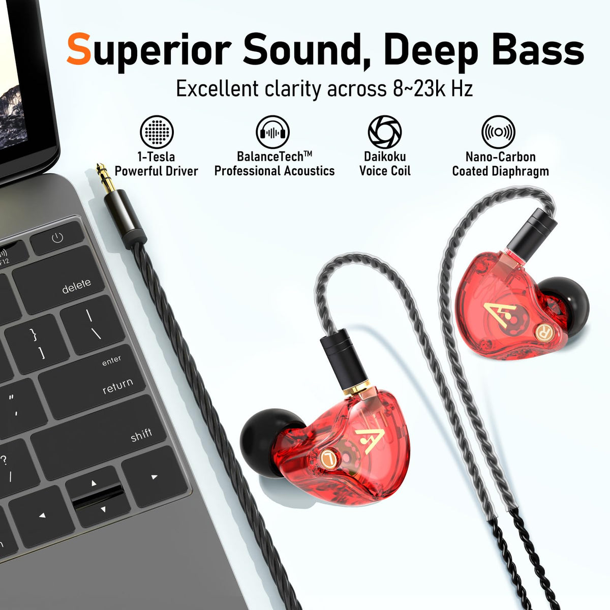 Audiovance Vibes 202 silver-plated cable detail for low-loss audio transmission