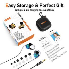 Audiovance Vibes 202 in premium carrying case with accessories for organized transport