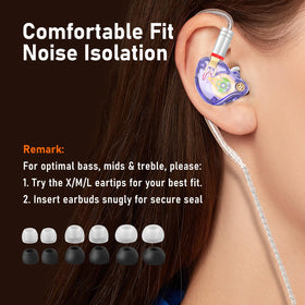 Audiovance Vibes 202M multiple eartips displayed for customizable isolation