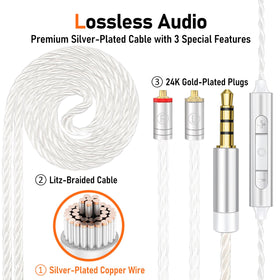 Audiovance Vibes 202M MMCX connector closeup showing durable gold-plated contact