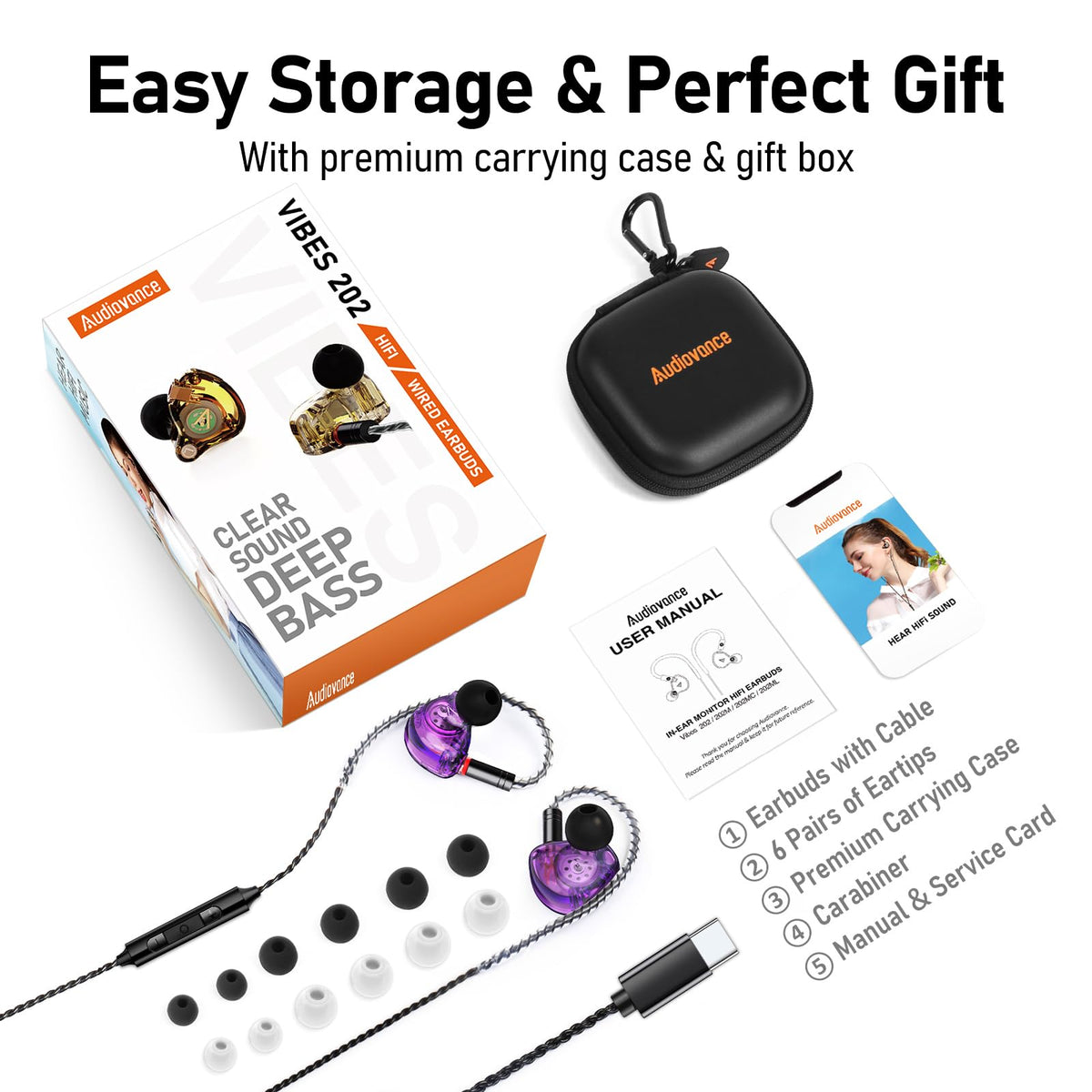 Audiovance plugged into an iPhone 17 USB-C port for instant plug-and-play use