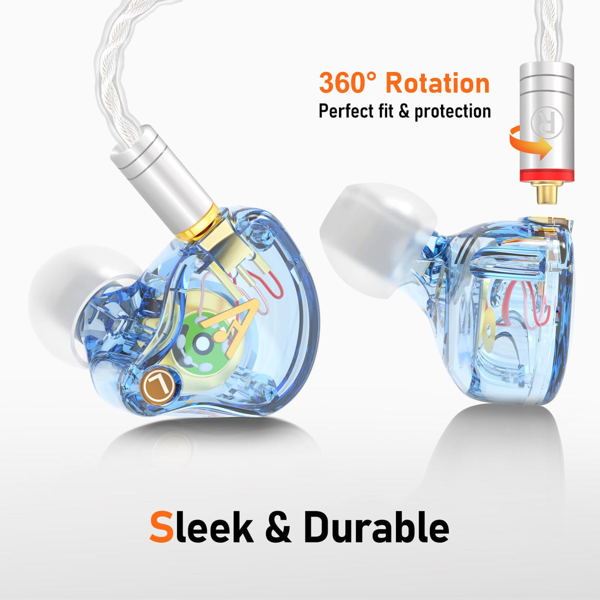Audiovance assortment of six eartips and MMCX connectors for customizable comfort