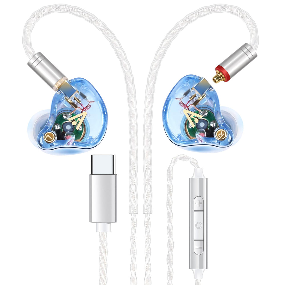 Audiovance front view of Vibes 202MC earbuds showing sleek design and studio benefits