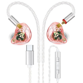 Audiovance Vibes 202MC front view showing earbuds and plug for clear sound.