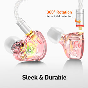 Audiovance Vibes 202ML worn over ear showing secure fit and stable monitoring benefit