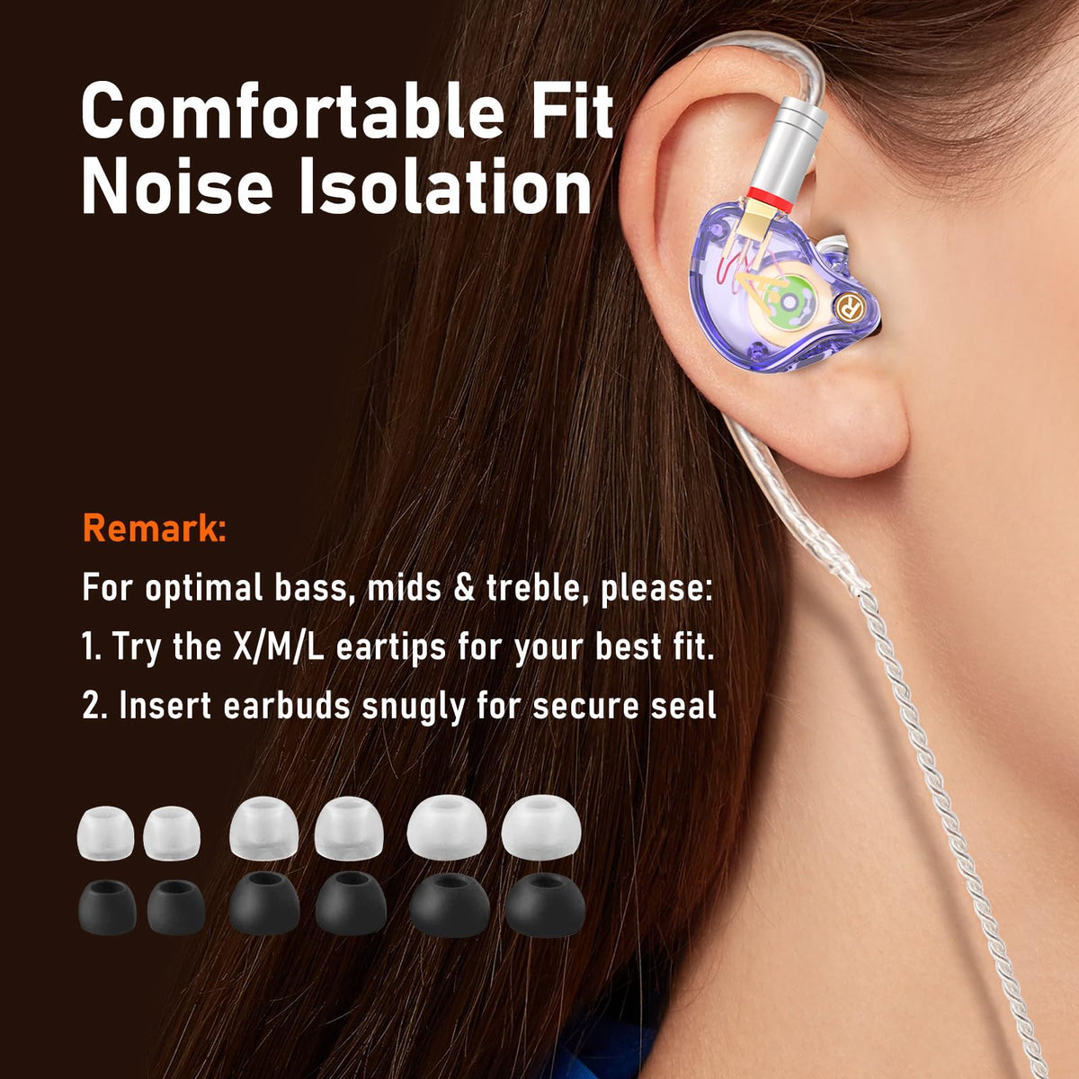 Audiovance earbuds beside a coin showing compact size and portable convenience