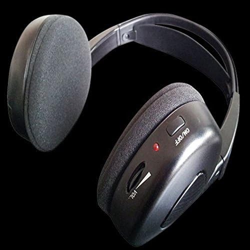 Audiovox wireless headphones auto-off feature helps save battery life in the backseat.