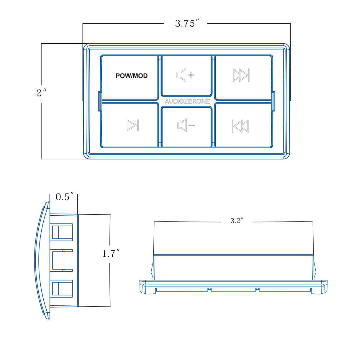 AUDIOZERONE marine car audio system offers versatile playback.