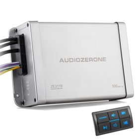 Audiozerone Marine Bluetooth Amplifier wired controller close-up showing waterproof design