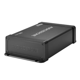 AUDIOZERONE quad-channel amp delivering 200W for clear sound.