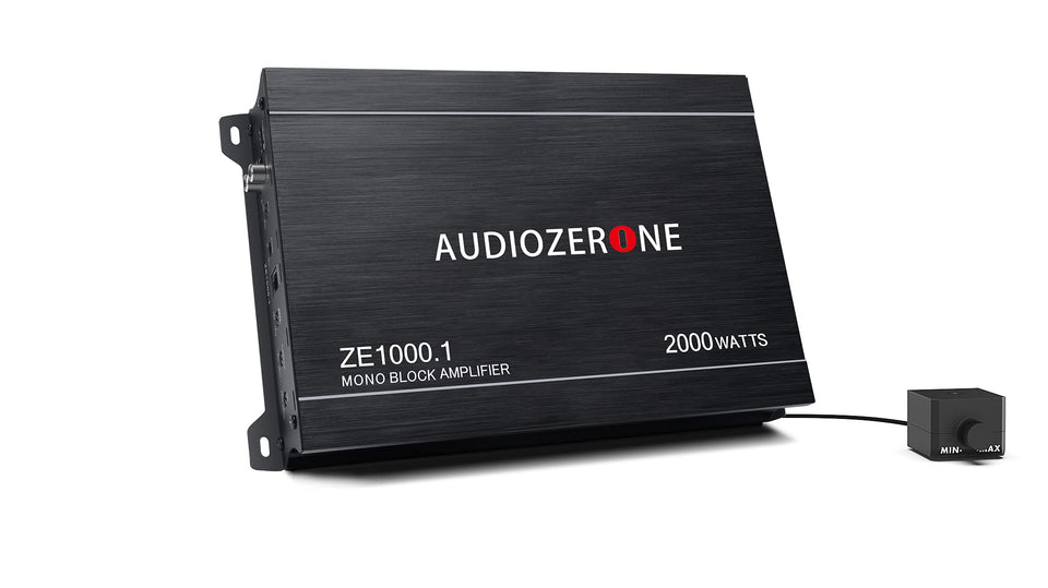 AUDIOZERONE ZE1000.1 shows 1-ohm stable operation for heavy subwoofers.