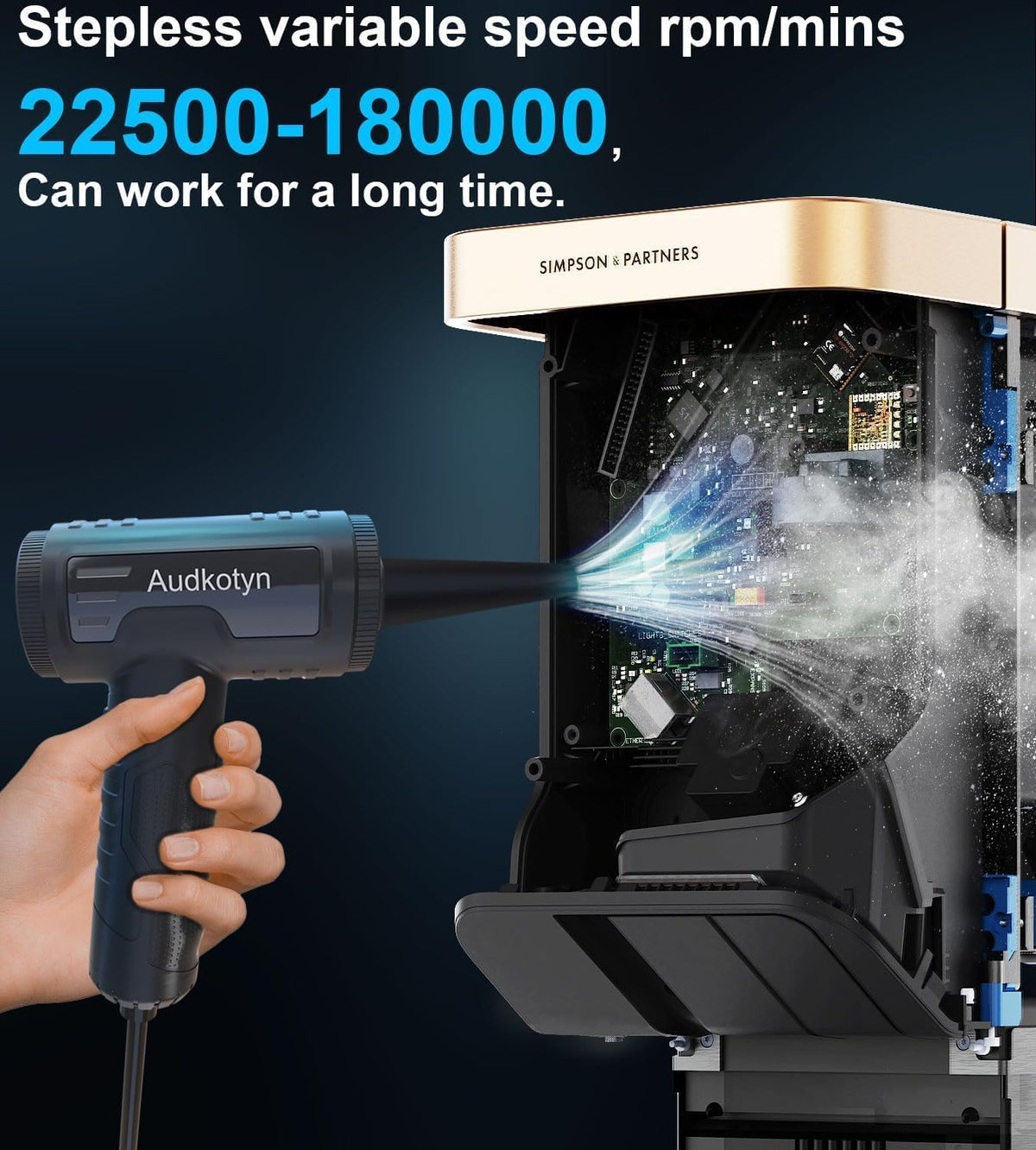 Audkotyn blower doubles as inflatable pump for cushions and beds.