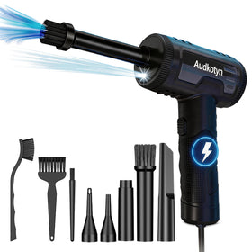 Audkotyn cordless duster with a high-pressure nozzle for quick dust removal on electronics.