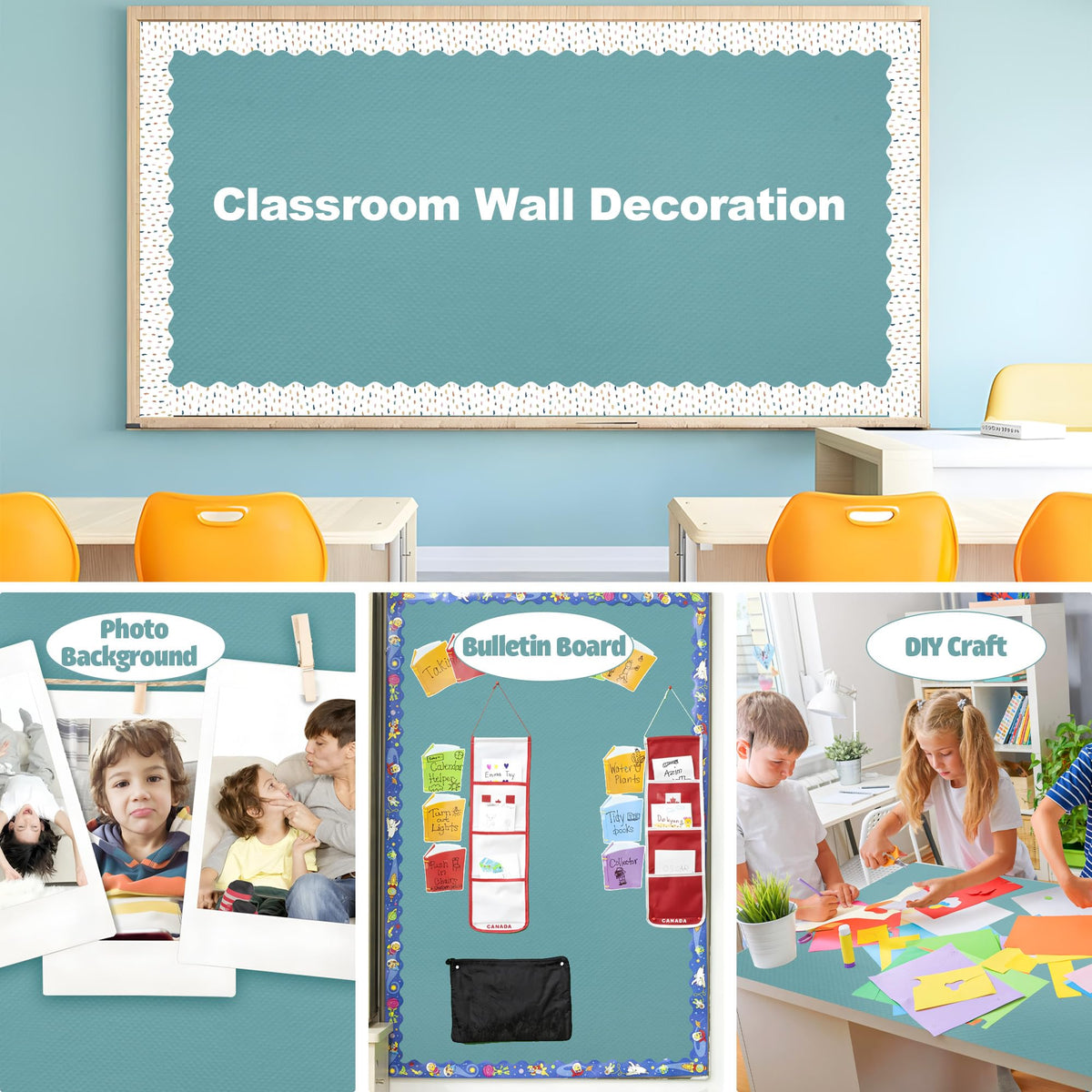 Augisteen decorated bulletin in hallway showing cohesive look and professional presentation benefit