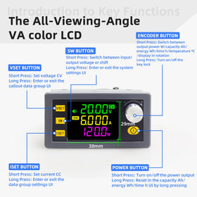 AUGUESLD SK-120 LCD color screen provides clear voltage and current data.