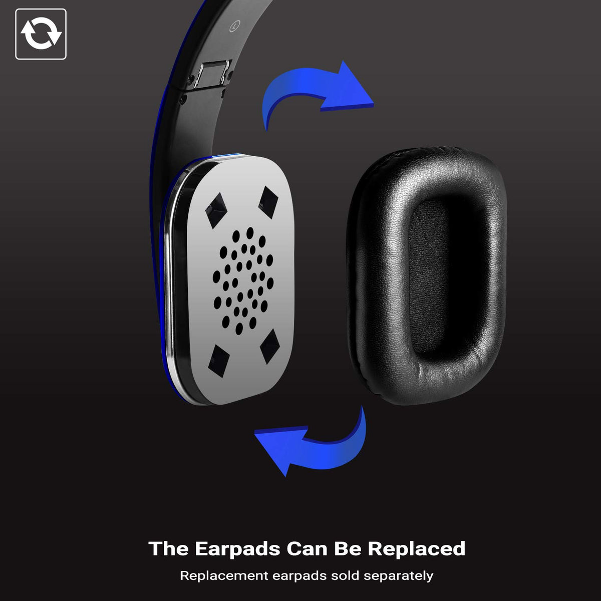 August EP650 blue ear cups highlight soft padding for extended comfort