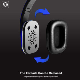 August EP650 blue ear cups highlight soft padding for extended comfort