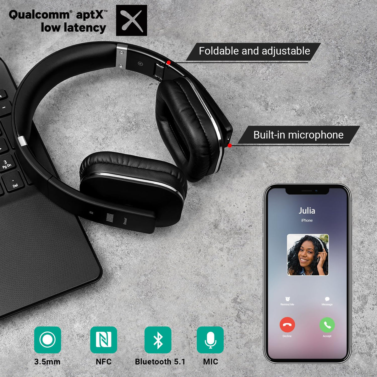 August EP650 wired 3.5mm jack offers universal compatibility