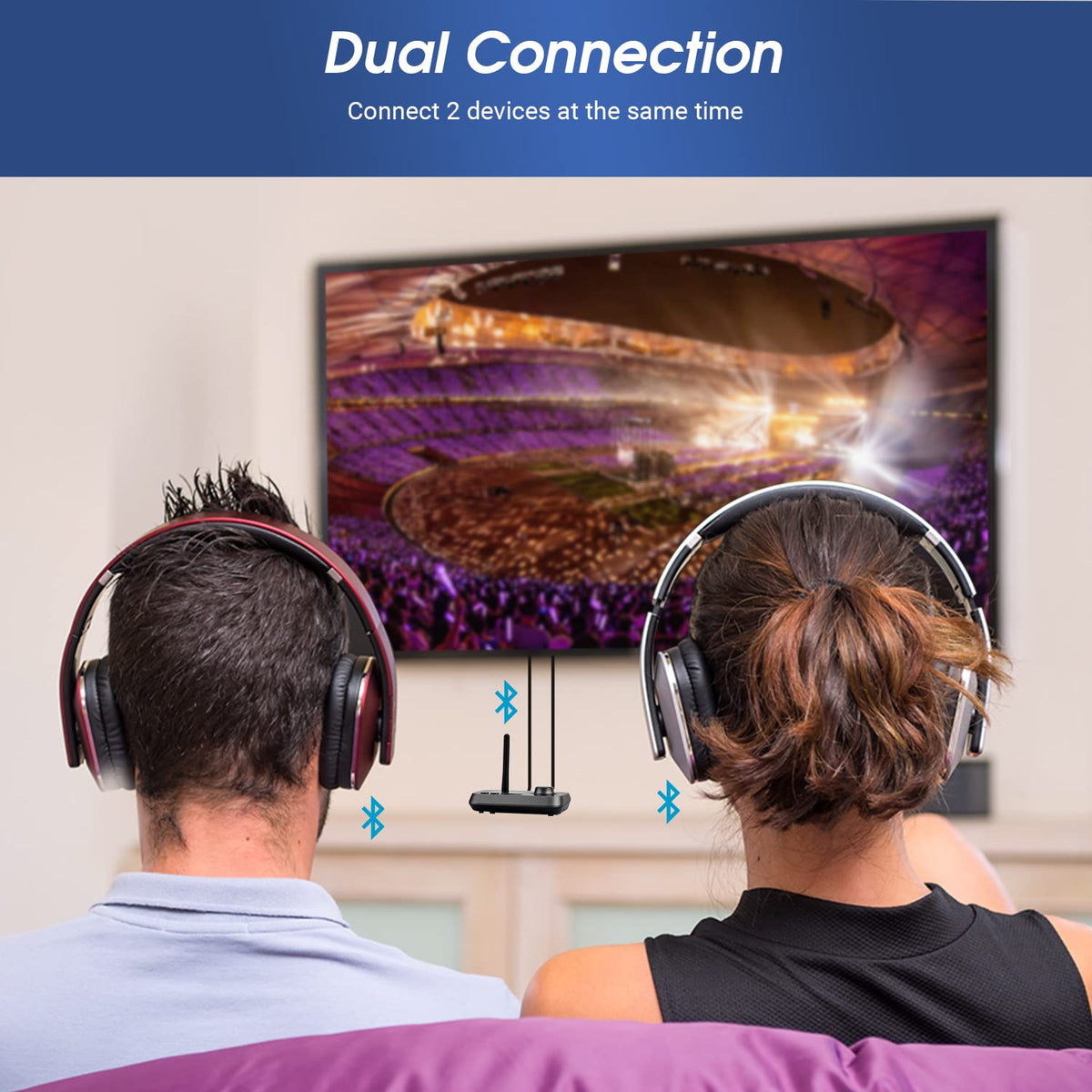 August MR280 hooked to hi‑fi receiver transferring phone music to stereo speakers