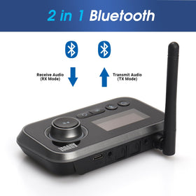 August MR280 connected to optical cable for high‑quality TV audio transmission