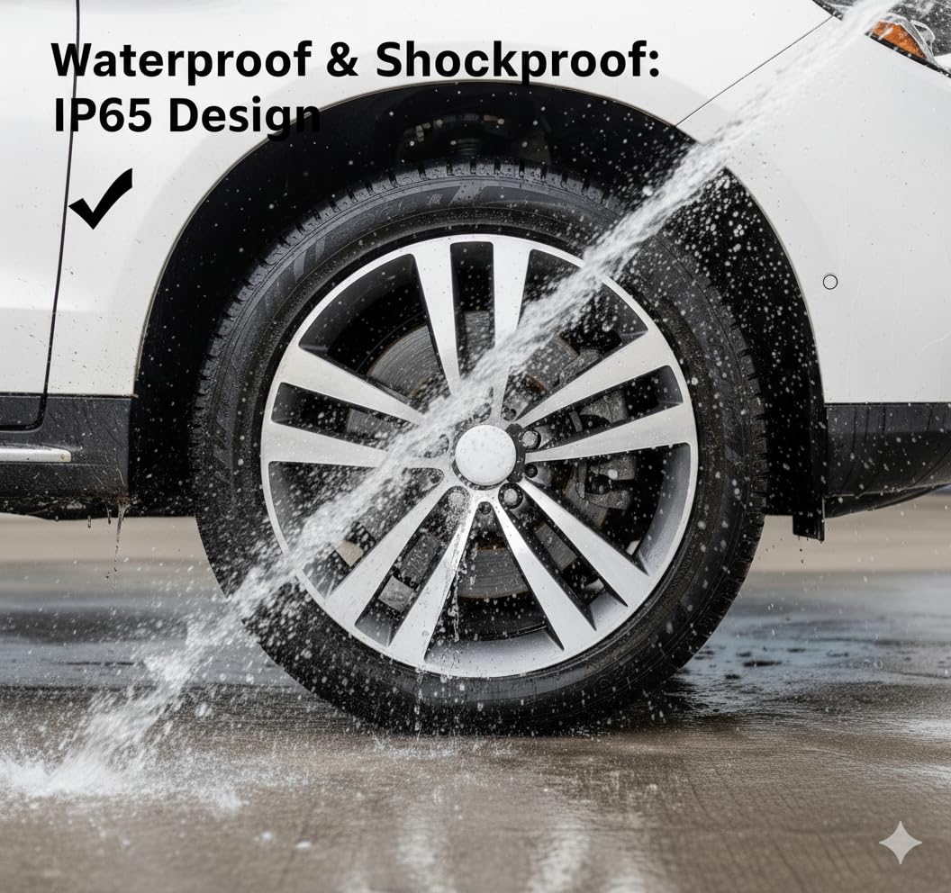 AUHKO Real-Time Vehicle Tracker demonstrates IP65 durability for outdoor use.