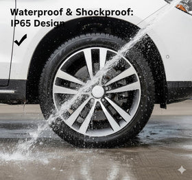 AUHKO Real-Time Vehicle Tracker demonstrates IP65 durability for outdoor use.