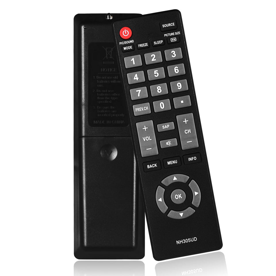 Auilzlz NH305UD remote front view for Emerson TVs, reliable replacement.