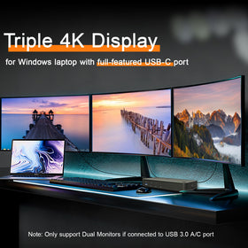 AUIMCE dock with HDMI and DP outputs for vivid displays