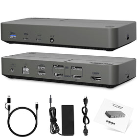 AUIMCE MacBook docking triple 4K setup for expanded workspace
