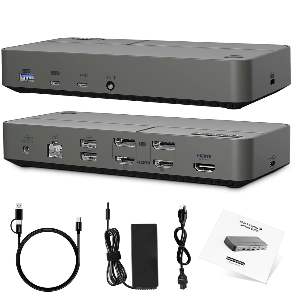 AUIMCE MacBook docking triple 4K setup for expanded workspace
