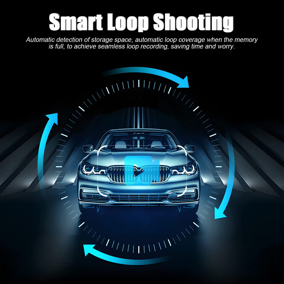 AUKEPO dash cam loop recording provides continuous footage.