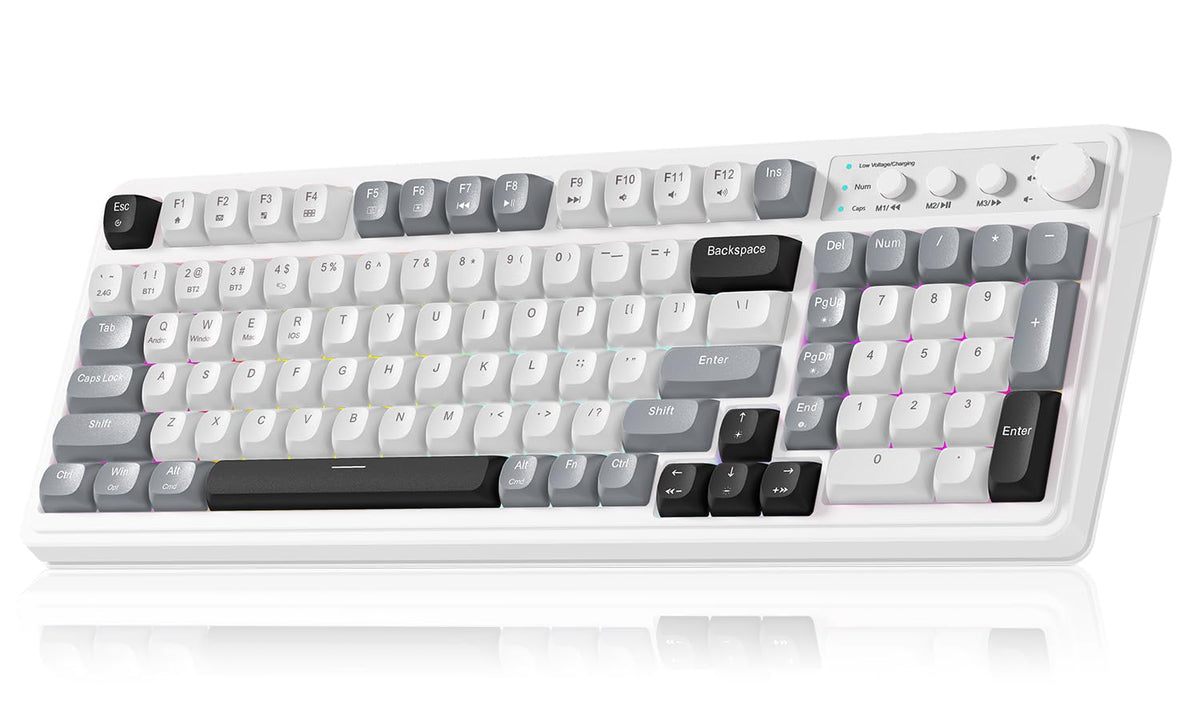 AULA 99 front view showing layout and programmable knob, enhances workflow