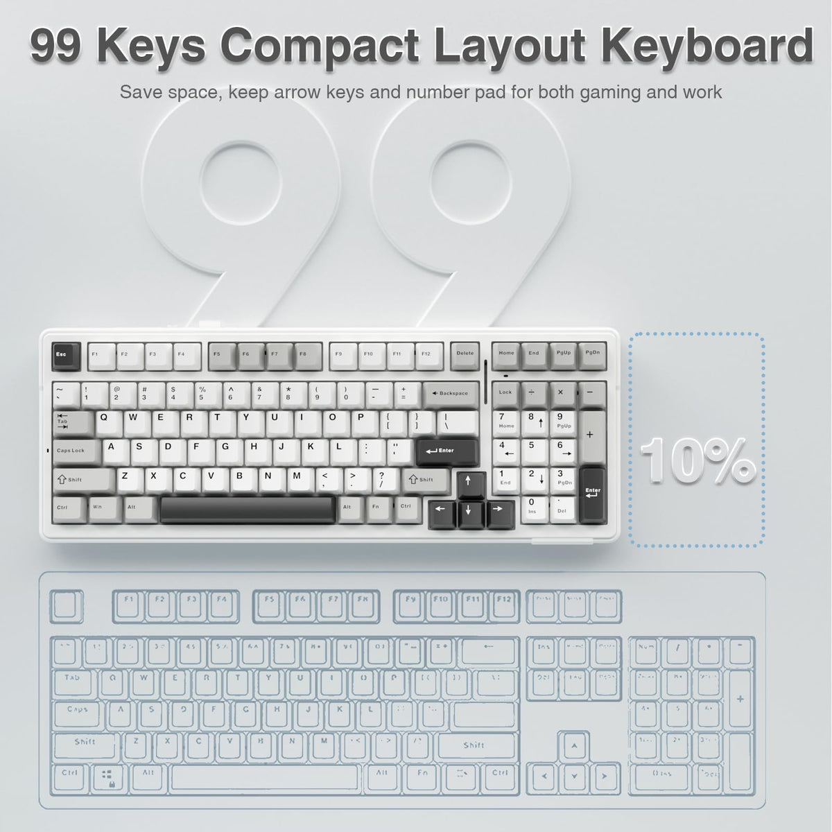 AULA F99 included keycap and switch pullers showing plug-and-play customization