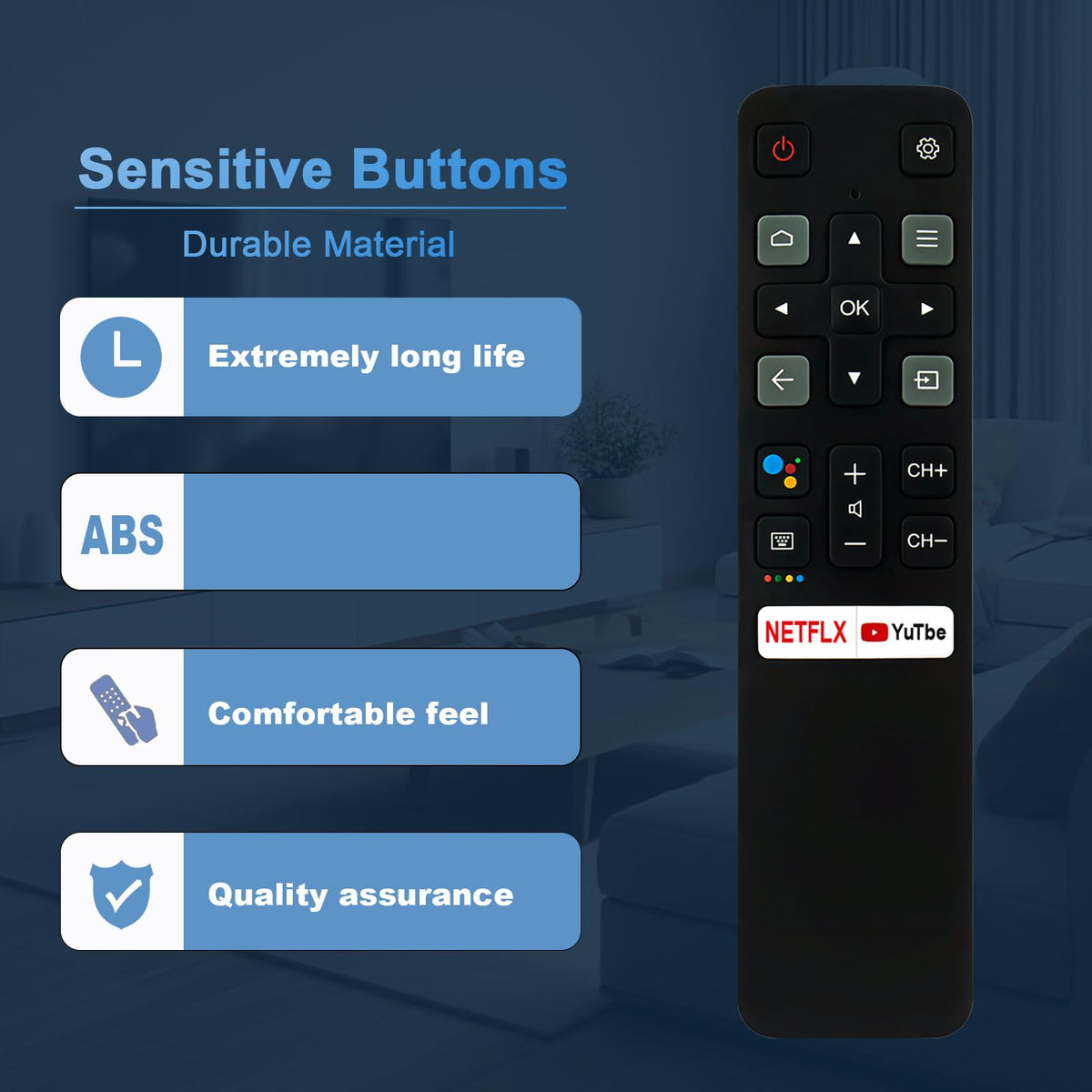 AULCMEET RC802V remote setup guide demonstrates quick pairing with TCL TV.