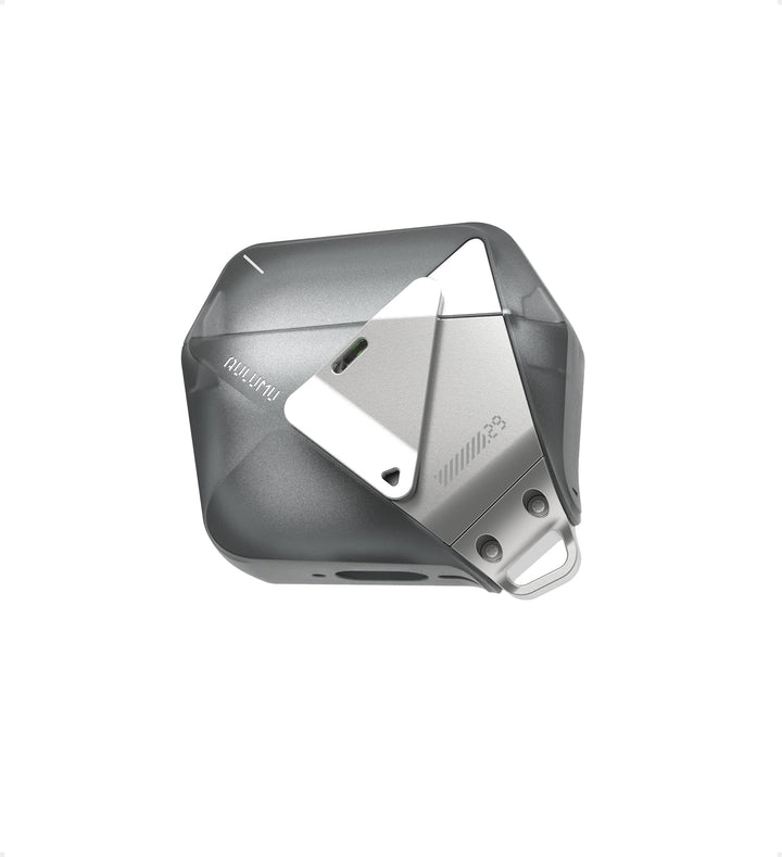 Aulumu A29 front view showing translucent grey geometric protection and slim fit
