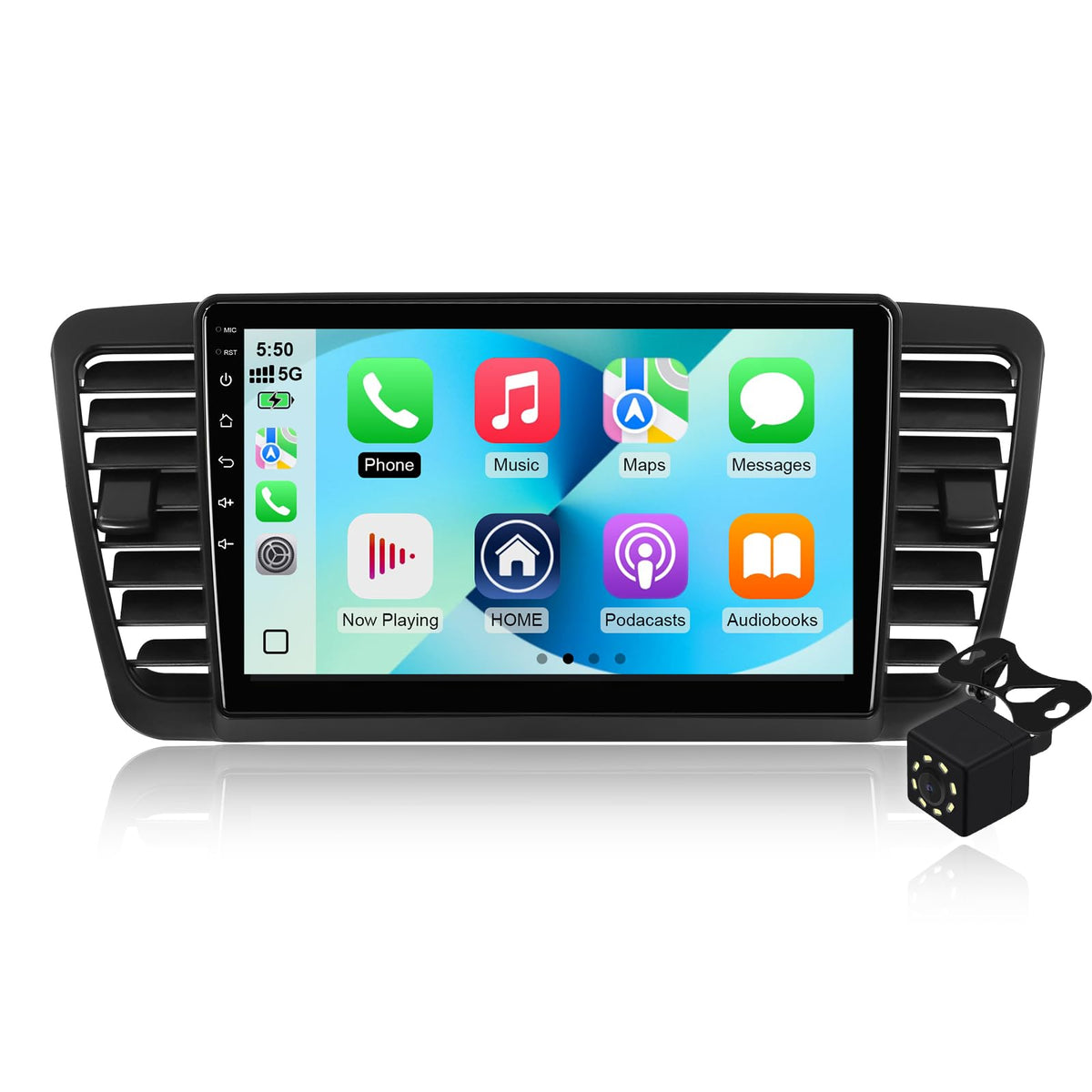 AUMUME 4-core Android 14 9-inch din stereo display for Subaru, smooth multimedia in-car experience