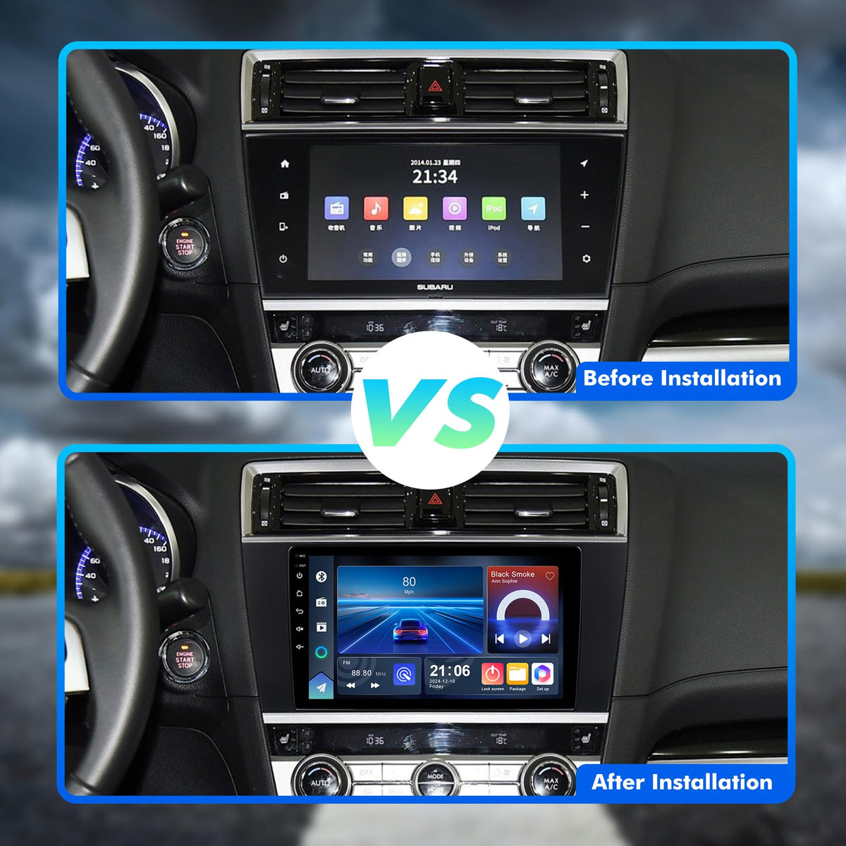 AUMUME 9-inch touchscreen UI demonstrates clear display and responsiveness
