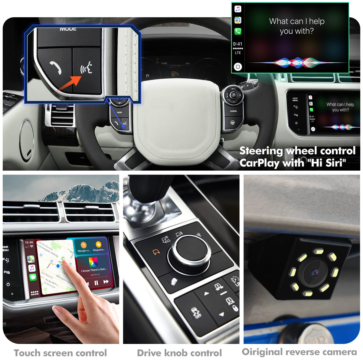 AUMUME mirror link dashboard mirrors phone screen for apps and videos.
