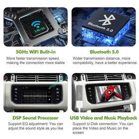 AUMUME reverse camera compatibility for safer parking in select Land Rovers.