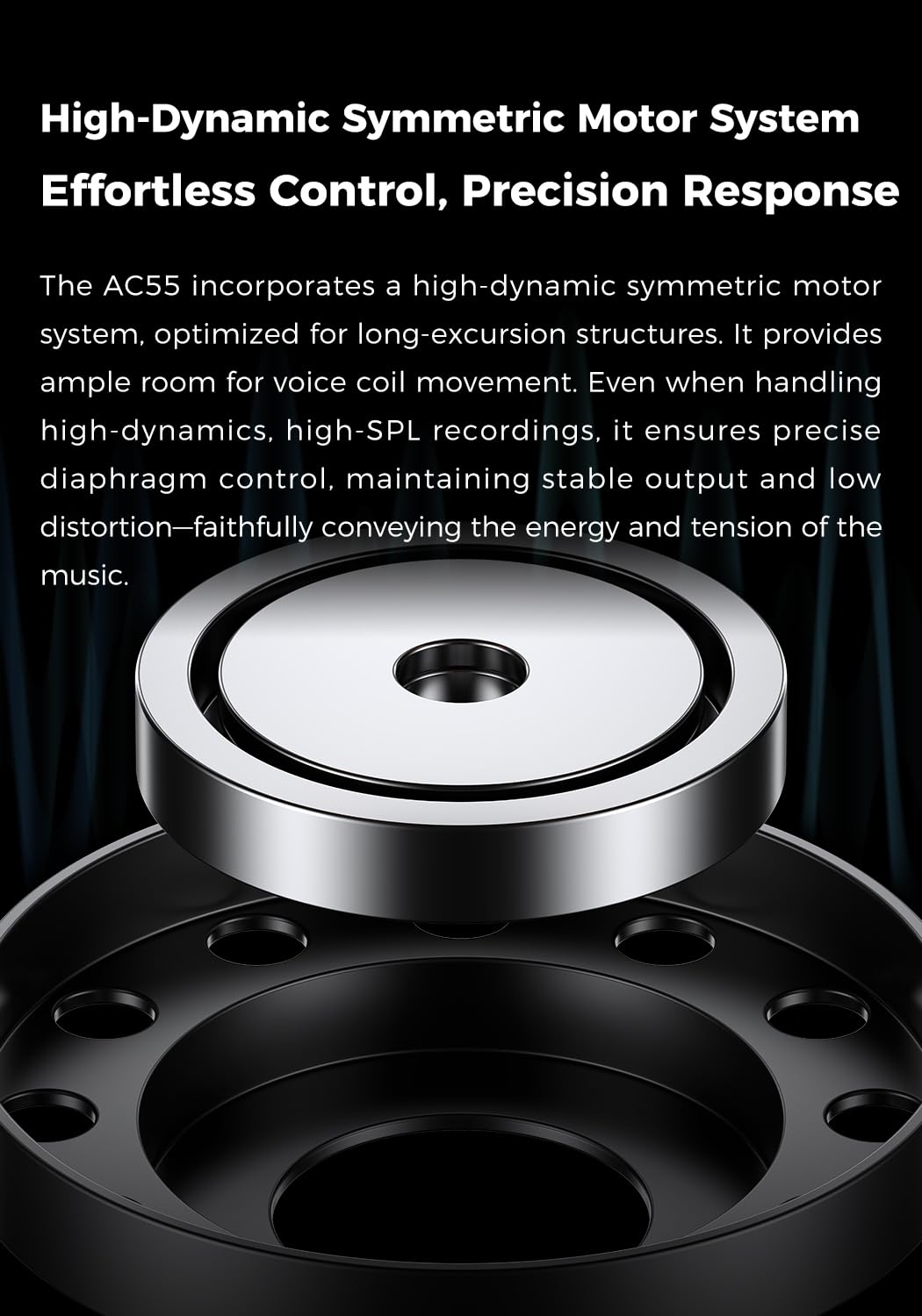 Aune AC55 open-back design offers transparent imaging and a grand soundstage.