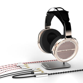 Aune AR5000 headphones front view highlighting open-back design for expansive soundstage.