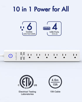 AUOPLUS close-up of USB ports with Smart IC, faster safer charging