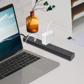AUOPLUS dorm and home office setup offers organized power management