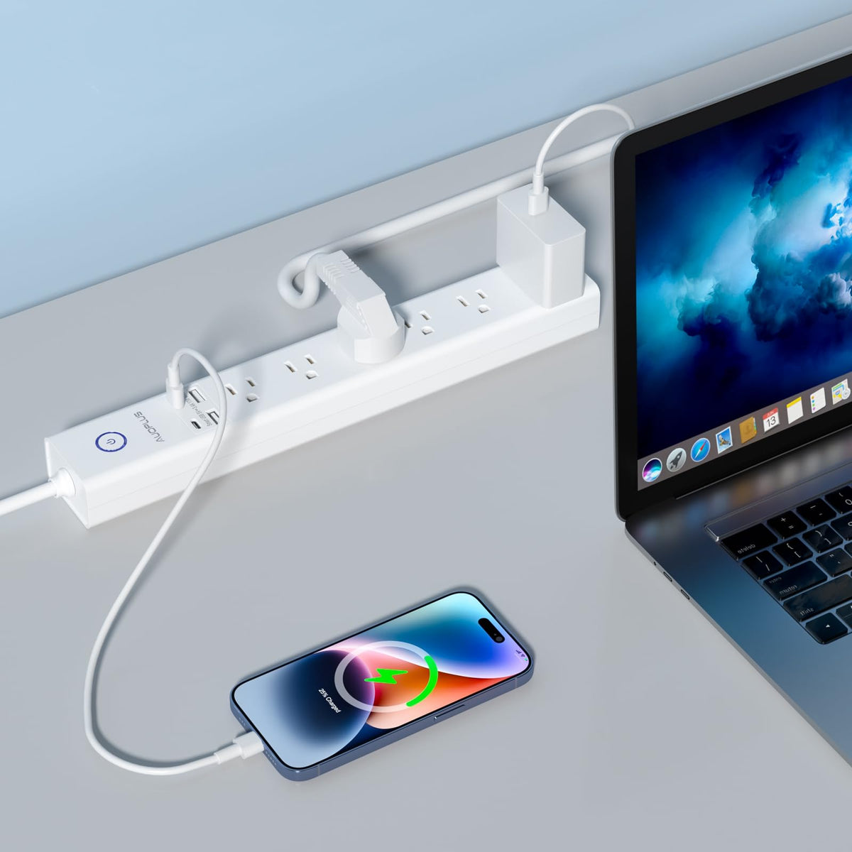 AUOPLUS durable power strip with overload protection for daily use